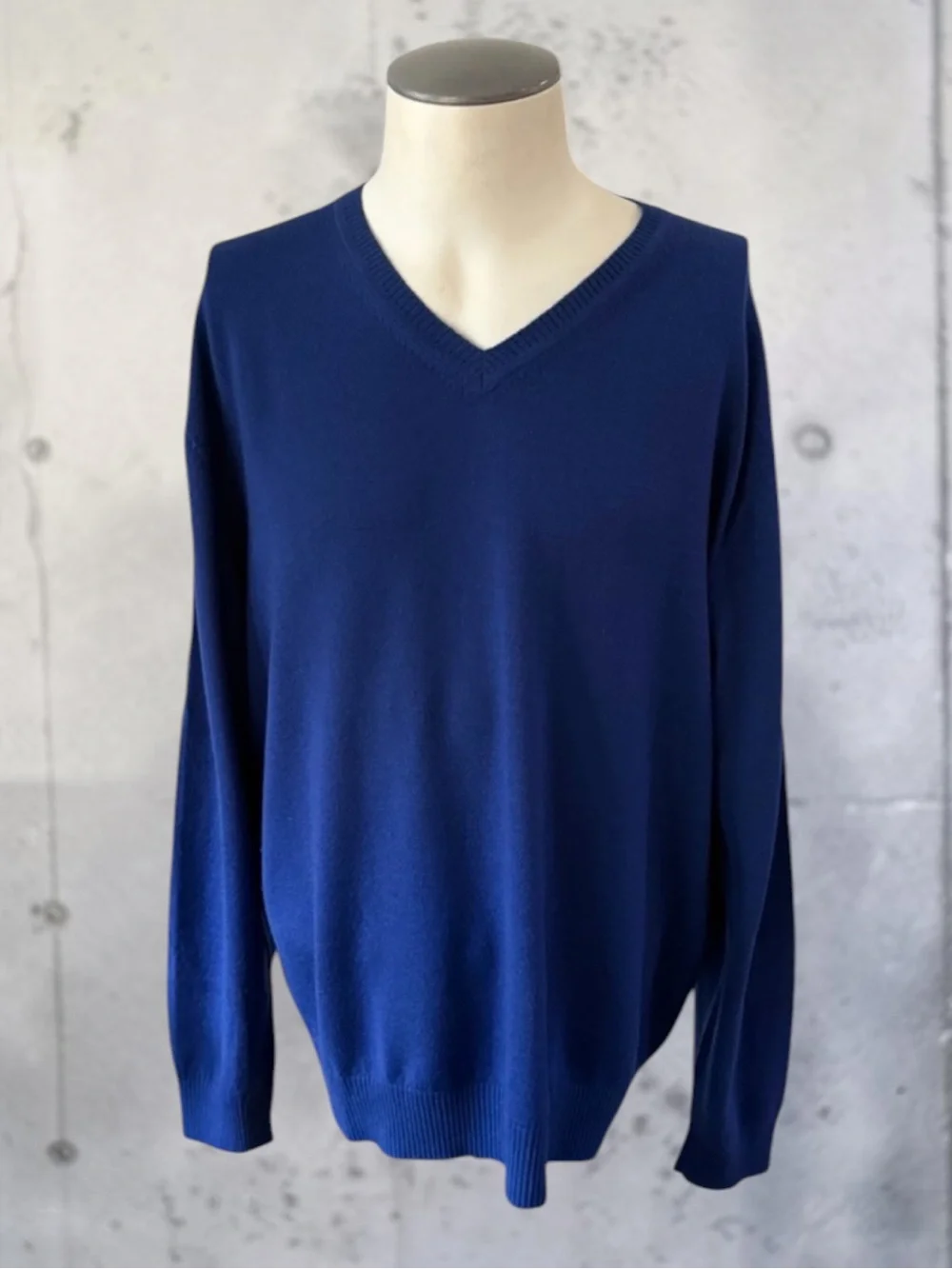 Bobby Jones Royal Blue Merino Wool V-Neck Sweater Size X-Large